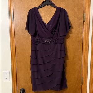 Jessica Howard Elegant Purple Layered Midi Dress